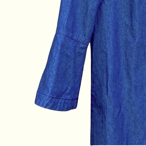 Draper James Chambray Blue Wash Denim Ruffle Shift Dress Sz 4 - EUC! - Picture 4 of 8